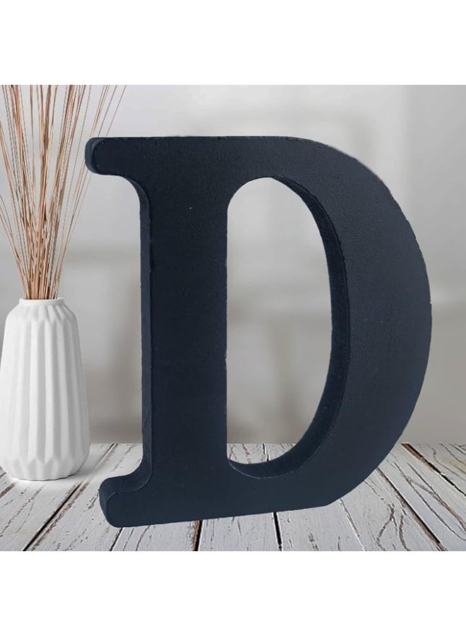 MIRFA Wooden Free Standing Decorative Letter Slices - Black - 6inches (D) - Image 1